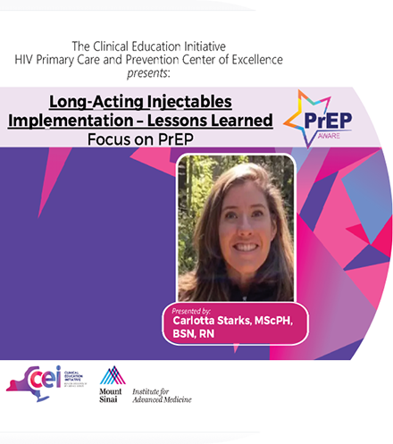 Long-Acting Injectables Implementation – Lessons Learned (Focus on PrEP)