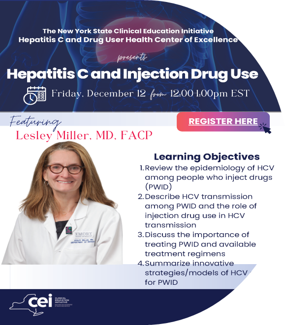 HepCure and CEI co-sponsored Webinar: Hepatitis C and Injection Drug Use
