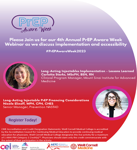 PrEP Aware Week Programming: Long Acting Injectables: What Next?
