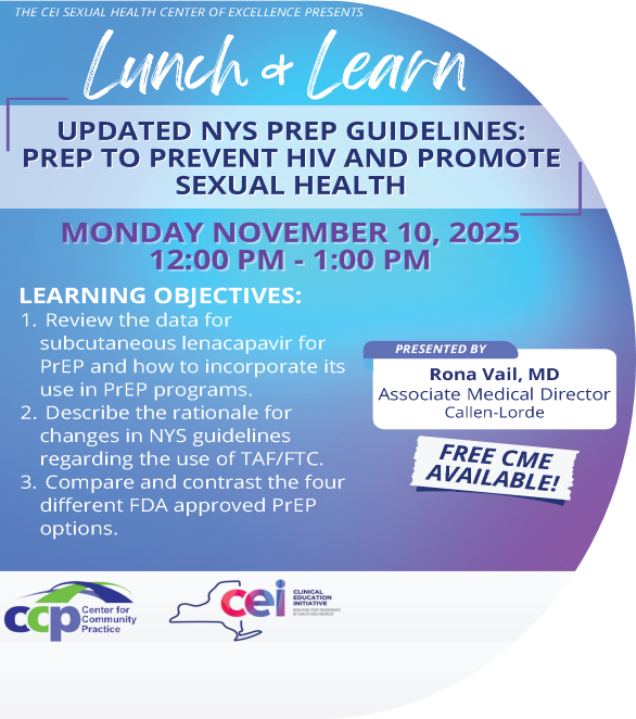 Updated NYS PrEP Guidelines: PrEP to Prevent HIV and Promote Sexual Health