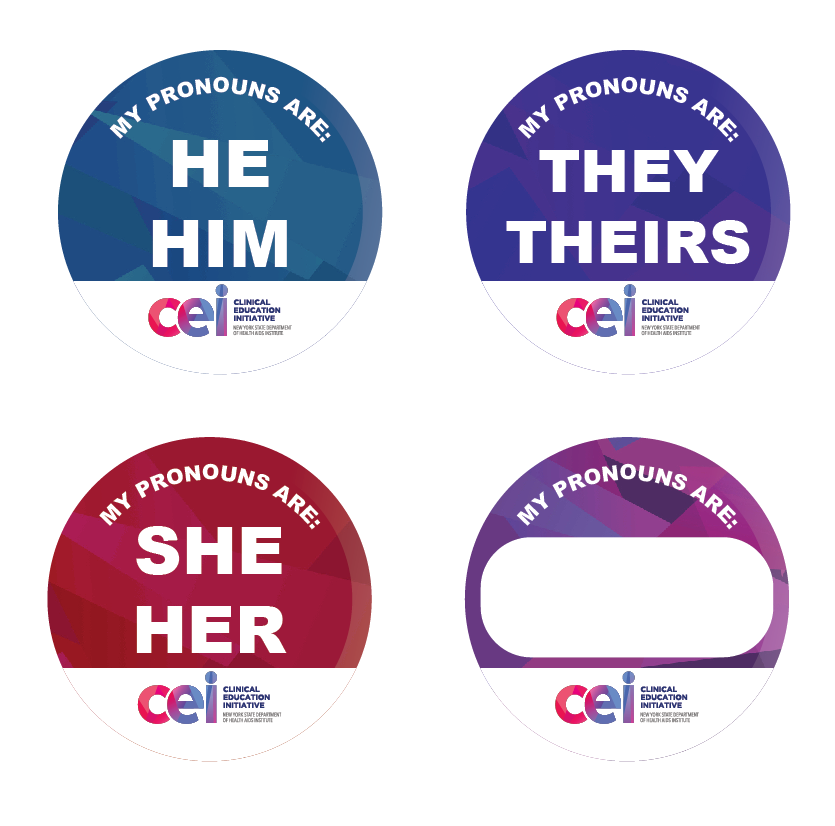 Gender Pronouns Clinical Buttons