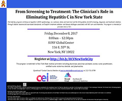 From Screening to Treatment: The Clinician's Role in Eliminating Hepatitis C in New York State, NYC