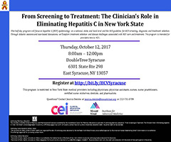 From Screening to Treatment: The Clinician's Role in Eliminating Hepatitis C in New York State, Syracuse